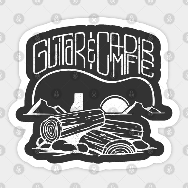 Guitar and Campfire No.2 Sticker by bluzninja